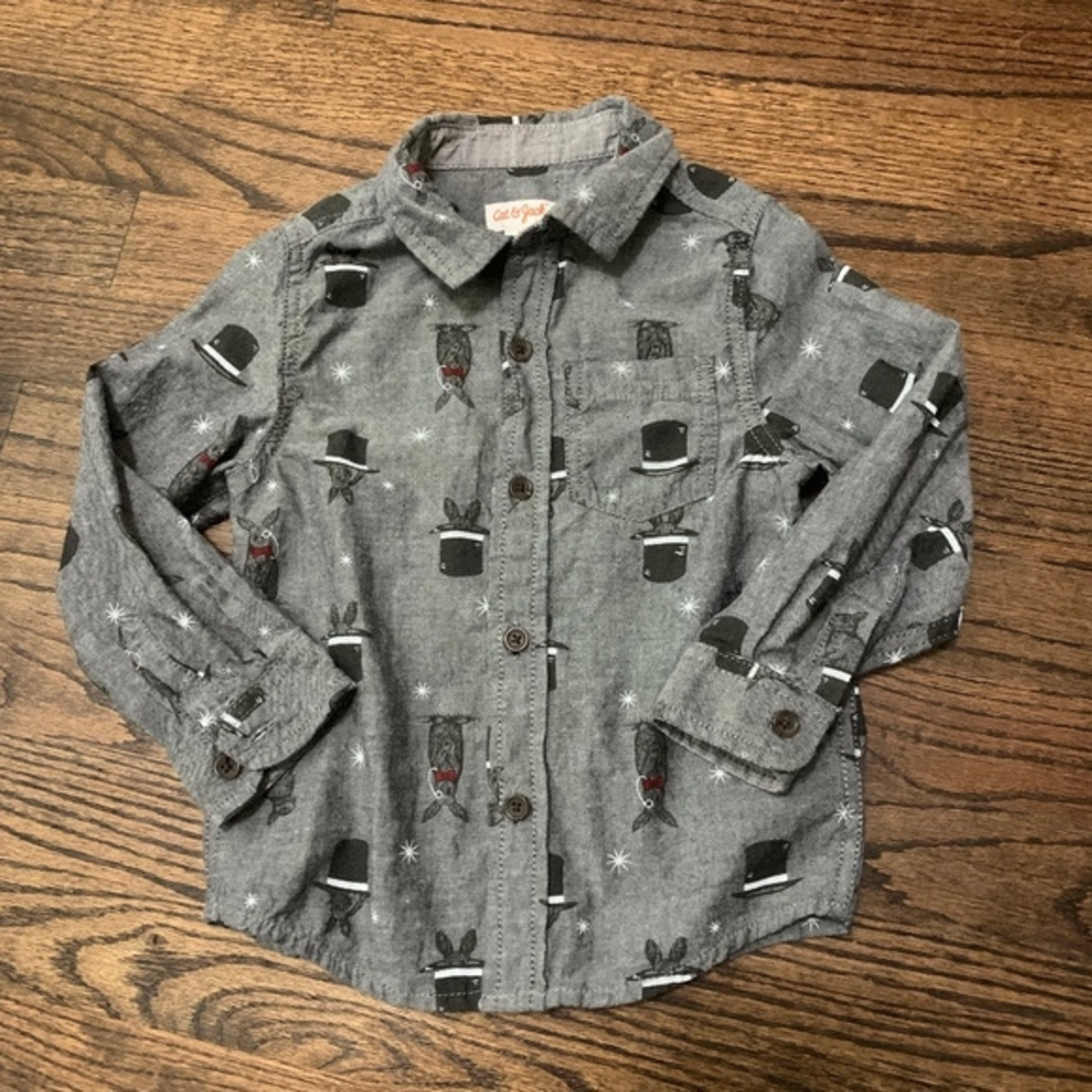 EUC Cat & Jack Button Down Shirt Sz‎ 3T
